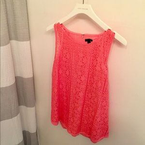 Ann Taylor Coral Lace Tank